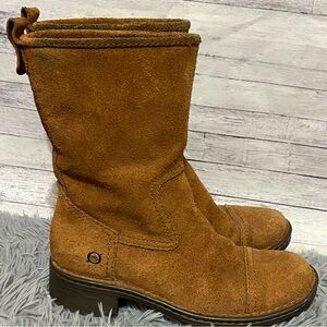 Born Audie Brown Suede Leather Mid Calf Boots Size 6.5